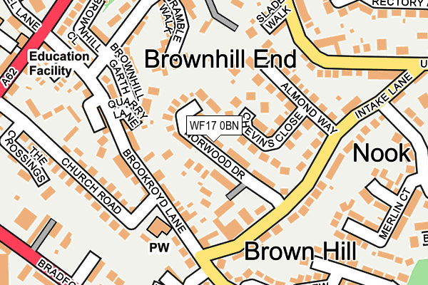 WF17 0BN map - OS OpenMap – Local (Ordnance Survey)