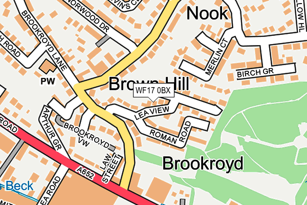 WF17 0BX map - OS OpenMap – Local (Ordnance Survey)