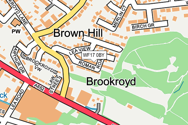 WF17 0BY map - OS OpenMap – Local (Ordnance Survey)