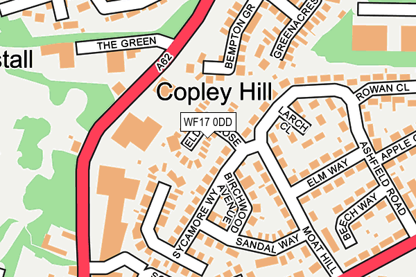 WF17 0DD map - OS OpenMap – Local (Ordnance Survey)