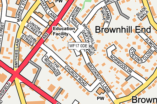 WF17 0DE map - OS OpenMap – Local (Ordnance Survey)