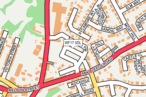 WF17 0DL map - OS OpenMap – Local (Ordnance Survey)