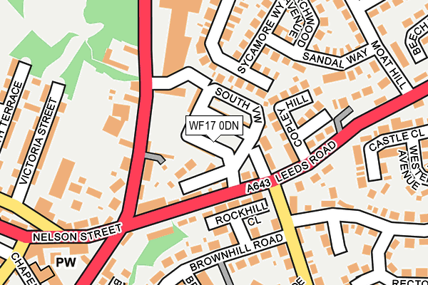 WF17 0DN map - OS OpenMap – Local (Ordnance Survey)