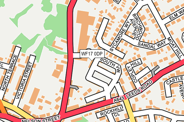 WF17 0DP map - OS OpenMap – Local (Ordnance Survey)