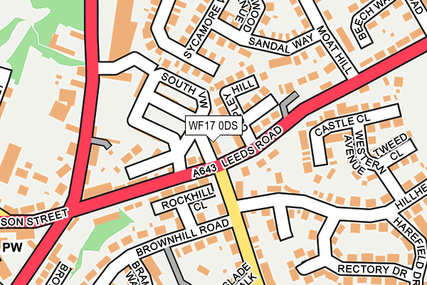 WF17 0DS map - OS OpenMap – Local (Ordnance Survey)