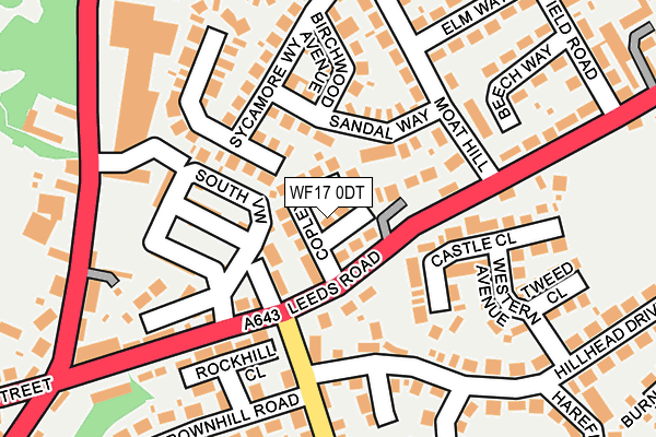 WF17 0DT map - OS OpenMap – Local (Ordnance Survey)