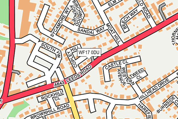 WF17 0DU map - OS OpenMap – Local (Ordnance Survey)