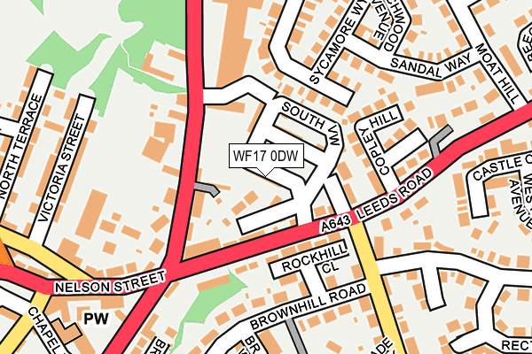 WF17 0DW map - OS OpenMap – Local (Ordnance Survey)