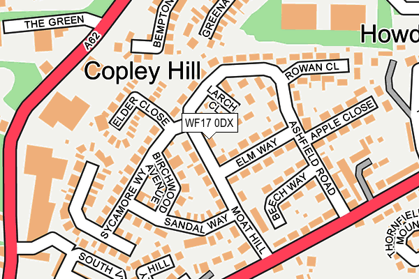 WF17 0DX map - OS OpenMap – Local (Ordnance Survey)