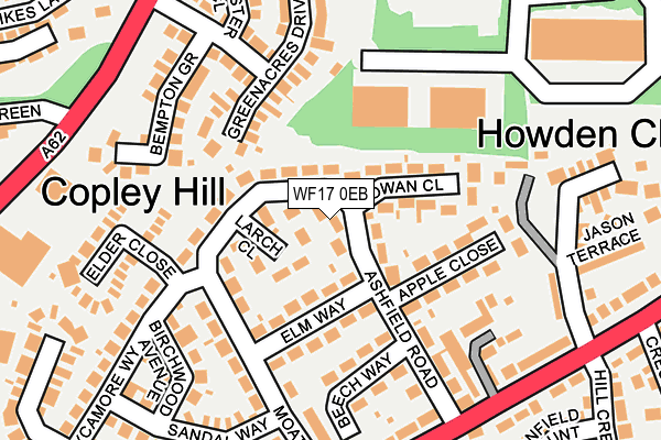 WF17 0EB map - OS OpenMap – Local (Ordnance Survey)