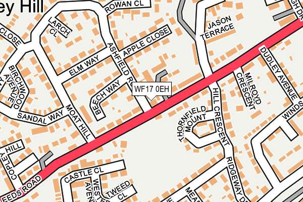 WF17 0EH map - OS OpenMap – Local (Ordnance Survey)