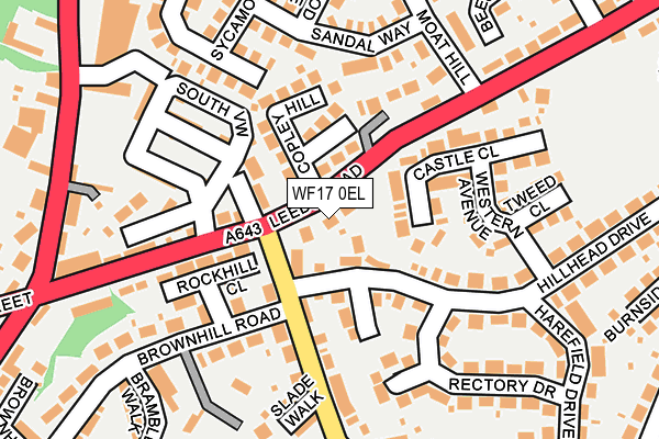 WF17 0EL map - OS OpenMap – Local (Ordnance Survey)