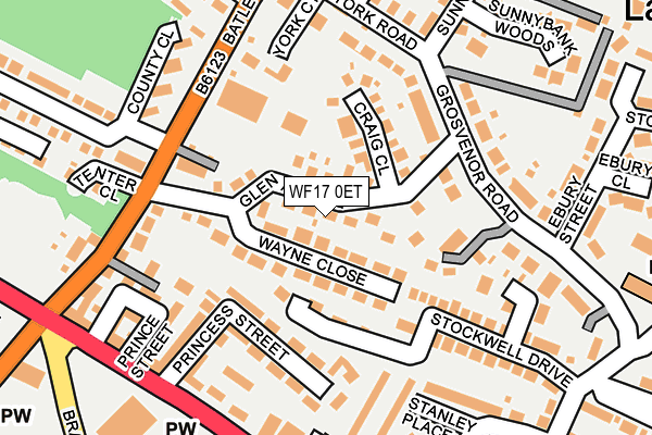 WF17 0ET map - OS OpenMap – Local (Ordnance Survey)