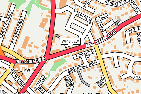 WF17 0EW map - OS OpenMap – Local (Ordnance Survey)