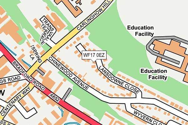 WF17 0EZ map - OS OpenMap – Local (Ordnance Survey)