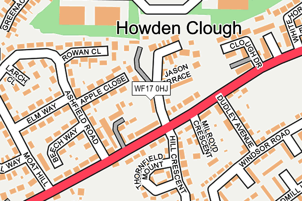 WF17 0HJ map - OS OpenMap – Local (Ordnance Survey)