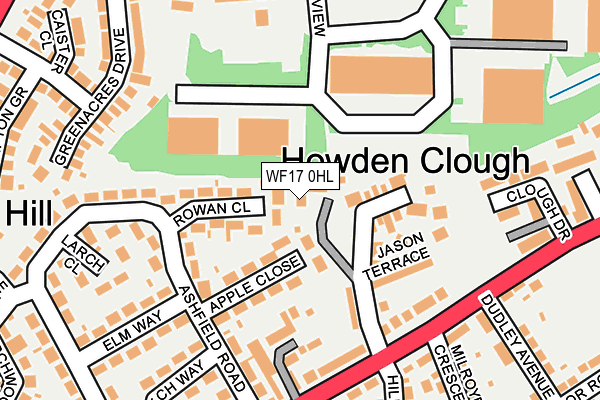 WF17 0HL map - OS OpenMap – Local (Ordnance Survey)
