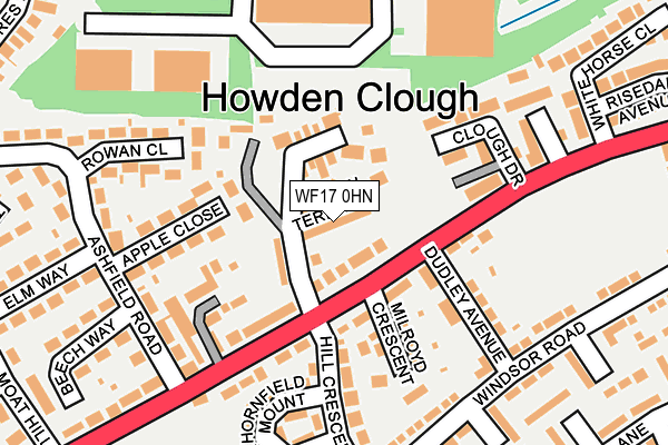 WF17 0HN map - OS OpenMap – Local (Ordnance Survey)