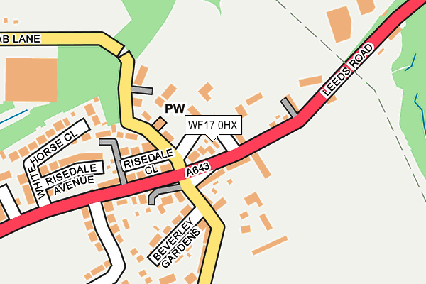 WF17 0HX map - OS OpenMap – Local (Ordnance Survey)