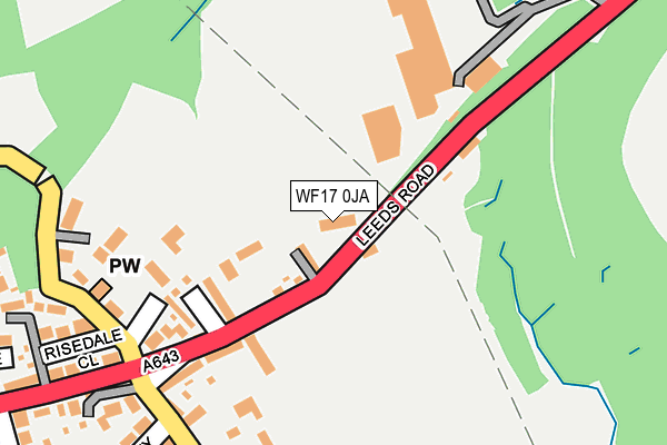 WF17 0JA map - OS OpenMap – Local (Ordnance Survey)