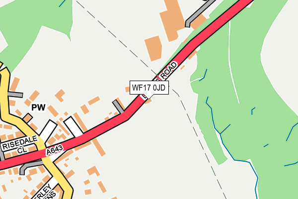 WF17 0JD map - OS OpenMap – Local (Ordnance Survey)