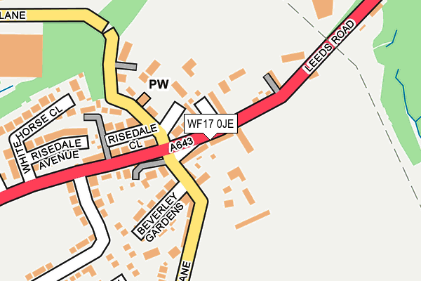 WF17 0JE map - OS OpenMap – Local (Ordnance Survey)