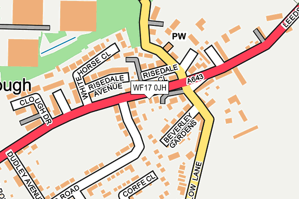 WF17 0JH map - OS OpenMap – Local (Ordnance Survey)