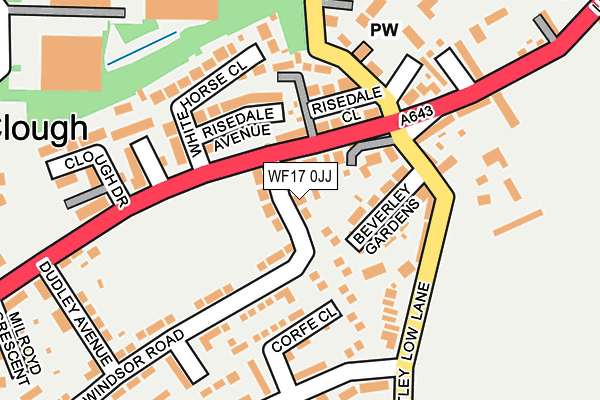 WF17 0JJ map - OS OpenMap – Local (Ordnance Survey)