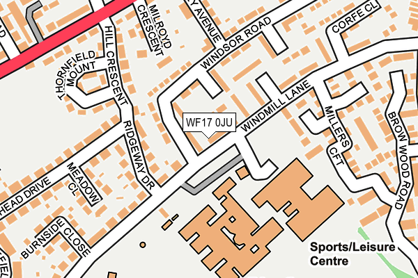 WF17 0JU map - OS OpenMap – Local (Ordnance Survey)