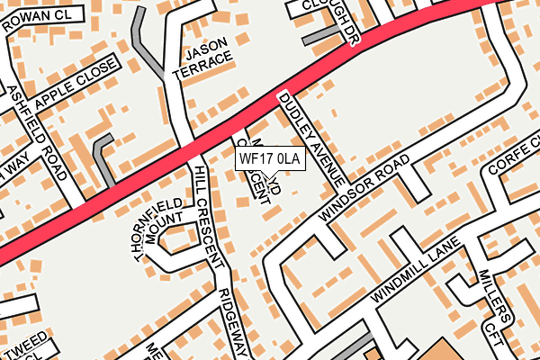 WF17 0LA map - OS OpenMap – Local (Ordnance Survey)