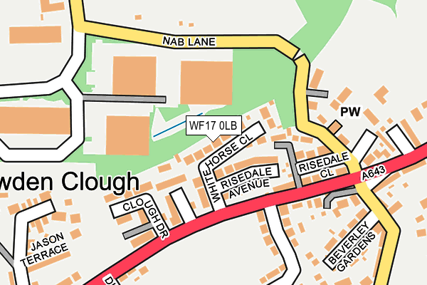 WF17 0LB map - OS OpenMap – Local (Ordnance Survey)