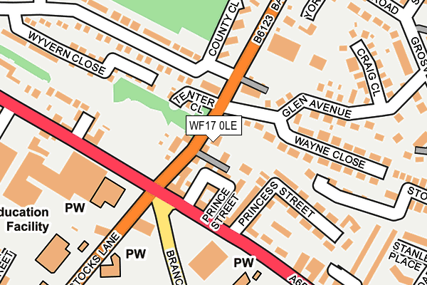 WF17 0LE map - OS OpenMap – Local (Ordnance Survey)