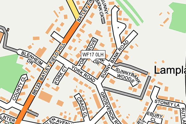 WF17 0LH map - OS OpenMap – Local (Ordnance Survey)