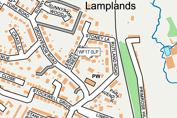 WF17 0LP map - OS OpenMap – Local (Ordnance Survey)
