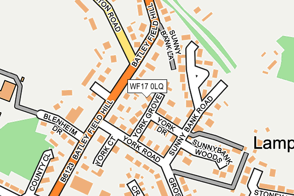 WF17 0LQ map - OS OpenMap – Local (Ordnance Survey)