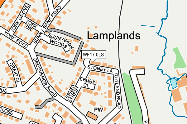 WF17 0LS map - OS OpenMap – Local (Ordnance Survey)