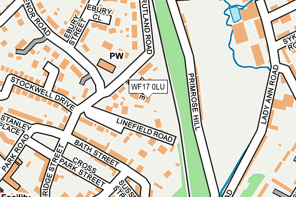WF17 0LU map - OS OpenMap – Local (Ordnance Survey)