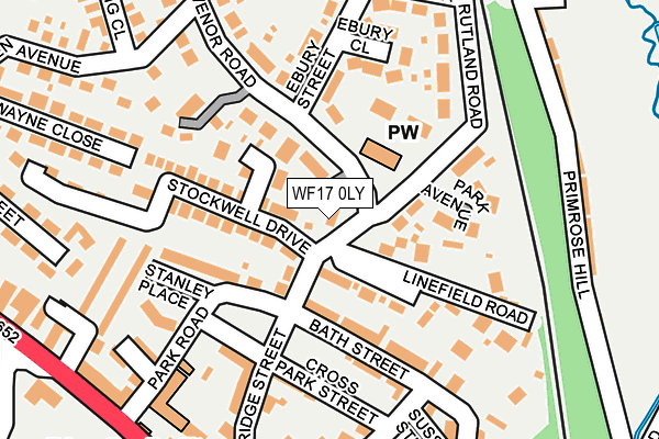 WF17 0LY map - OS OpenMap – Local (Ordnance Survey)