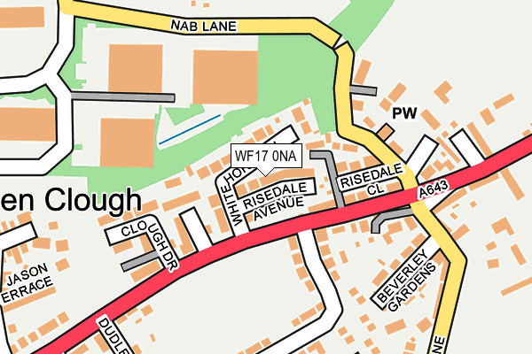 WF17 0NA map - OS OpenMap – Local (Ordnance Survey)