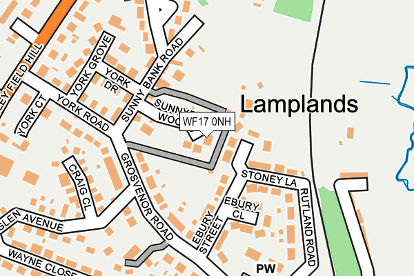 WF17 0NH map - OS OpenMap – Local (Ordnance Survey)