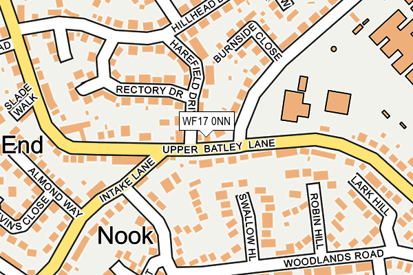 WF17 0NN map - OS OpenMap – Local (Ordnance Survey)