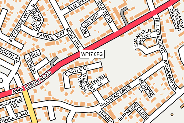 WF17 0PG map - OS OpenMap – Local (Ordnance Survey)