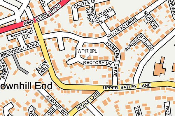 WF17 0PL map - OS OpenMap – Local (Ordnance Survey)