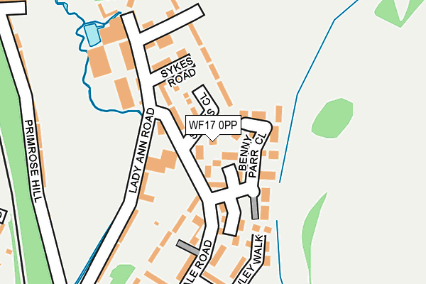 WF17 0PP map - OS OpenMap – Local (Ordnance Survey)