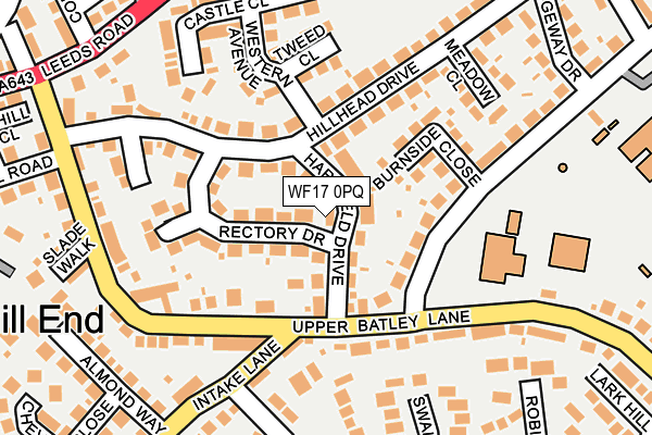 WF17 0PQ map - OS OpenMap – Local (Ordnance Survey)