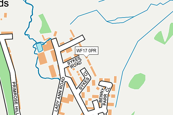 WF17 0PR map - OS OpenMap – Local (Ordnance Survey)