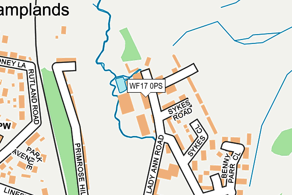 WF17 0PS map - OS OpenMap – Local (Ordnance Survey)