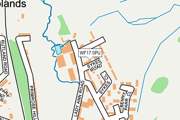 WF17 0PU map - OS OpenMap – Local (Ordnance Survey)