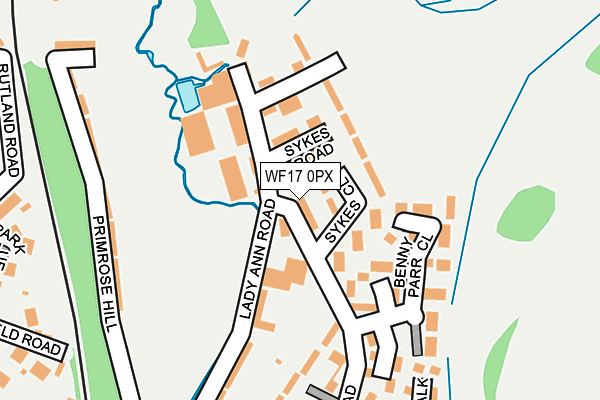 WF17 0PX map - OS OpenMap – Local (Ordnance Survey)