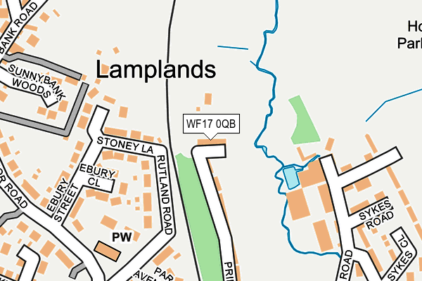 WF17 0QB map - OS OpenMap – Local (Ordnance Survey)